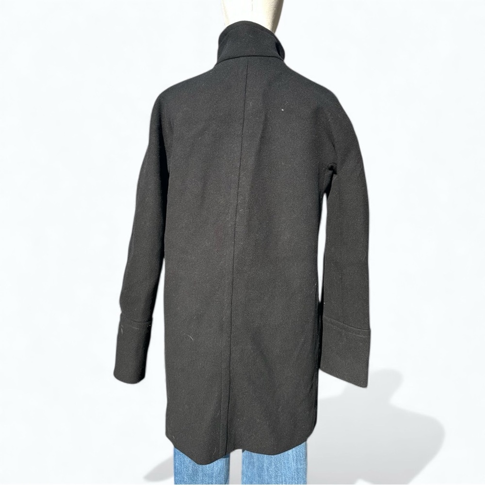 J.Crew Black Wool Blend City Coat Women’s Size 4 - Classic Pea Coat Style - Picture 4 of 6